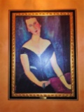 Madame G Van Muyden Painting in a frame. Ameded Modigliani 1884-1920.