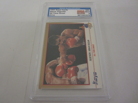 1991 Kayo Cards #114 ALEXIS ARGUELLO Boxing Card Graded NM-Mint 8