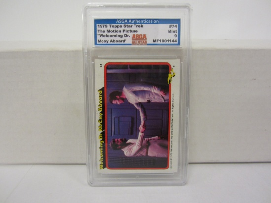 1979 Topps #74 WELCOMING DR McCOY ABOARD Star Trek Card Graded Mint 9