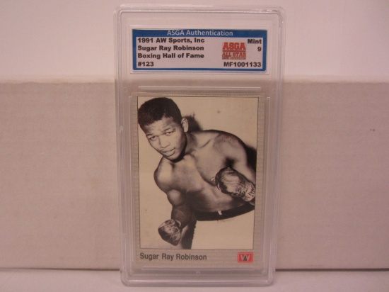 1991 AW Sports #123 SUGAR RAY ROBINSON HOF Boxing Card Graded Mint 9