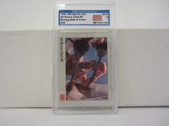 1991 AW Sports #36 MUHAMMAD ALI Bonus HOF Boxing Card Graded Mint 9