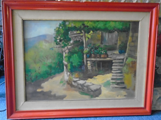 Framed Oil painting. Hand signed by the artist E. Rossetti.