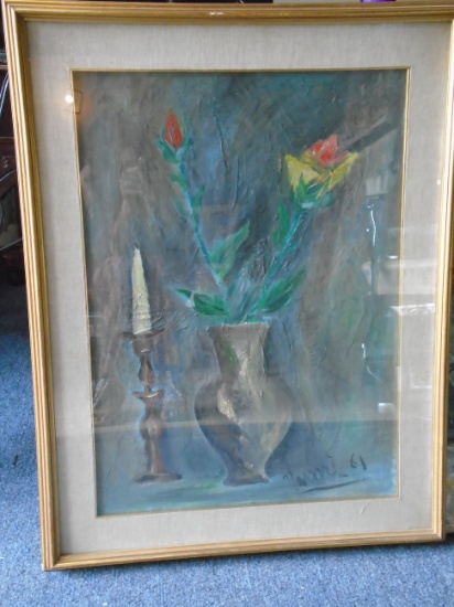Framed Oil painting. Hand signed by the artist Nassari