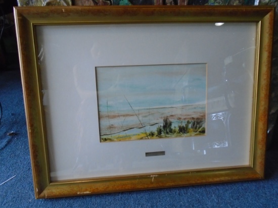 Framed water color painting. Hand signed by the artist Lorenzo Di Cristina.