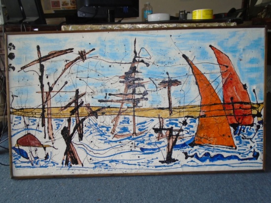 Framed Oil Painting by Andrea Bonora.