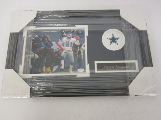 Deion Sanders Dallas Cowboys Hand Signed Autographed Framed & Matted 8x10 Photo Certified CoA