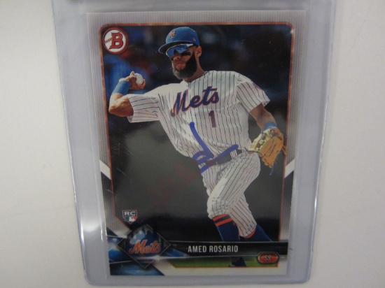 Amed Rosario NY Mets Hand Signed Autographed Baseball Trading Card Certified CoA