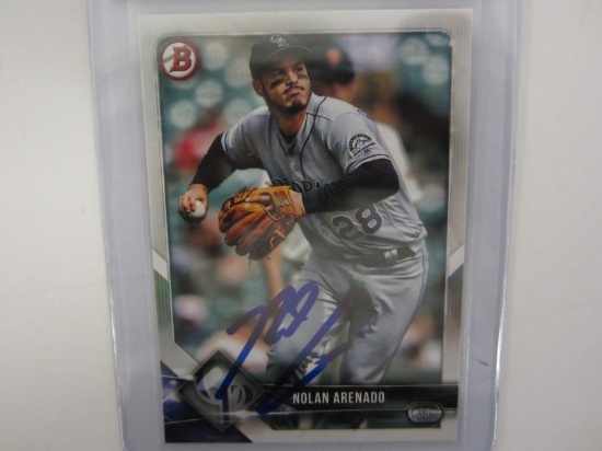 Nolan Arenado Colorado Rockies Hand Signed Autographed Baseball Trading Card Certified CoA