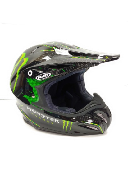 Pre-Owned HJC Motorcycle Helmet Monster Energy Size XL