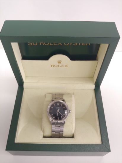 Vintage Mens Rolex Air King Model 5500 Stainless Steel Watch with Box