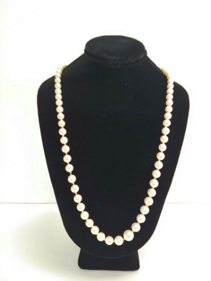 Womens 14k Yellow Pearl Looking Necklace