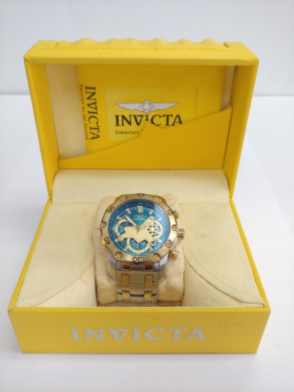 Mens Jumbo Invicta Pro-Diver Chronograph Two-Tone  Quartz Watch with Box