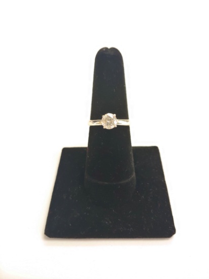 Womens Solitaire .75 - .90 Carat Genuine Diamond 18k White Gold Ring