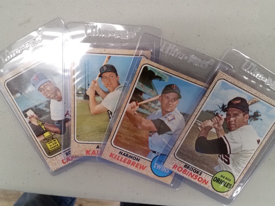 LOT OF 4  1968 TOPPS CARDS KALINE ROBINSON KILLIEBREW CAREW