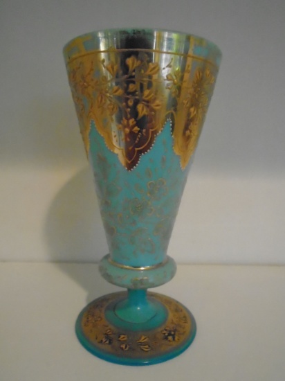 Moser enameled and gilded opaline vase. Circa 1880's