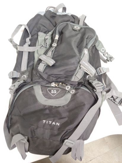 High Sierra Titan 55 Frame Hiking Backpack Black Charcoal