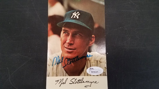 MEL STOTTLEMYRE SIGNED POSTCARD JSA COA