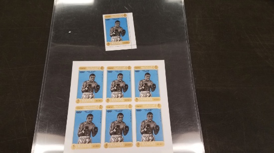 RARE JOE FRAZIER BLOCK OF MINT STAMPS