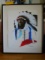 Chief Red Cloud, Oglala Sioux Acrylic on paper in a frame.