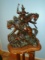 Run to Silver City Stagecoach with figures and horses Bronze Sculpture