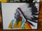 Chief Francis Bull, Cree Acrylic on canvas in a frame.