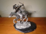 Pursued / Crazy Horse Indian on a horse Fine Pewter Sculpture