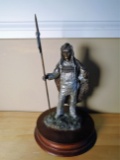 Crow Warrior Indian holding a Spear Bronze Sculpture