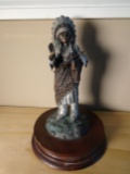 Sioux Chief Indian Chief  holding a peace pipe Bronze Sculpture