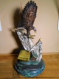 American Allegiance Eagle with flags and the Constitution Bronze Sculpture
