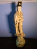 Carved and etched hippo ivory Sculpture of a Chinese woman.