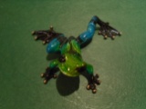 Surf  Blue, green & black frog Bronze Sculpture