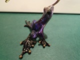 Sunset Dark purple metallic frog Bronze Sculpture