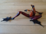 Stealth Rust and black marbled frog Bronze Sculpture
