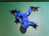 Zorro Blue, purple & black marbled frog Bronze Sculpture
