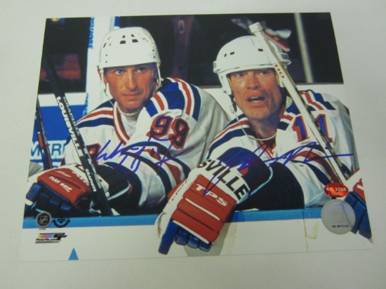 Mark Messier & Wayne Gretzky Edmonton Oilers Signed Autographed 8x10 Photo Certified CoA