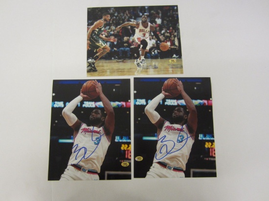 3 x Dwyane Wade Miami Heat Signed Autographed 8x10 Photos Certified CoA