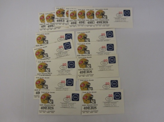 18 x 1990 San Francisco 49ers Super Bowl Champions Commemorative Envelopes