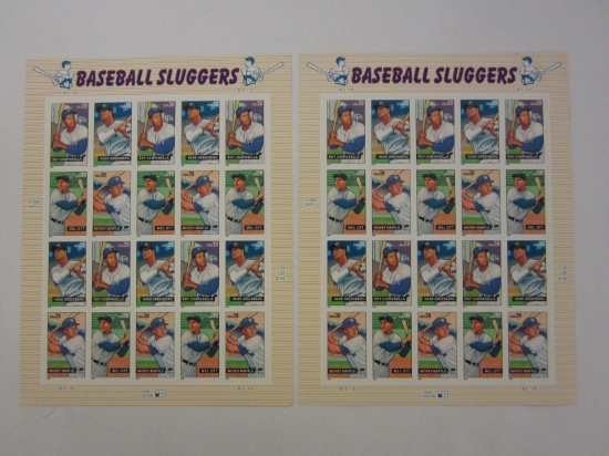 2 x Uncut Sheets of 2006 Baseball Sluggers 39c Postage Stamps