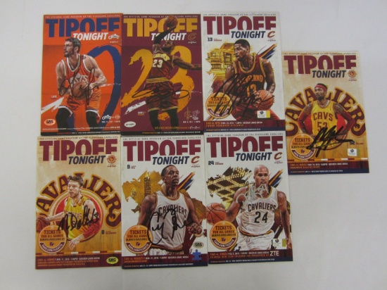 7 x Cleveland Cavaliers Signed Autographed Tipoff Tonight Game Programs Certified CoA