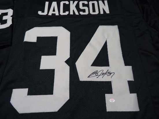 Bo Jackson Oakland Raiders Signed autographed black football jersey Certified COA 301