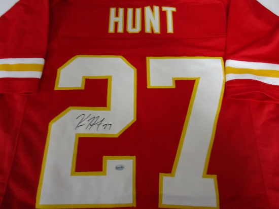 Kareem Hunt Kansas City Chiefs Signed autographed red football jersey Certified COA 218