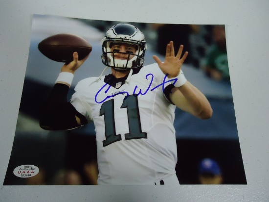 Carson Wentz Philadelphia Eagles Signed autographed 8x10 color photo Certified COA 486