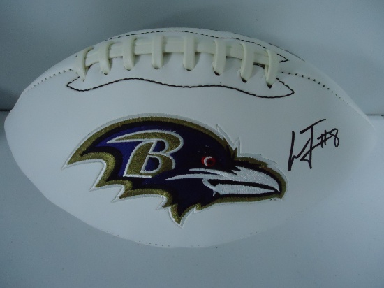 Lamar Jackson Baltimore Ravens Signed autographed full size logo football Certified COA 247