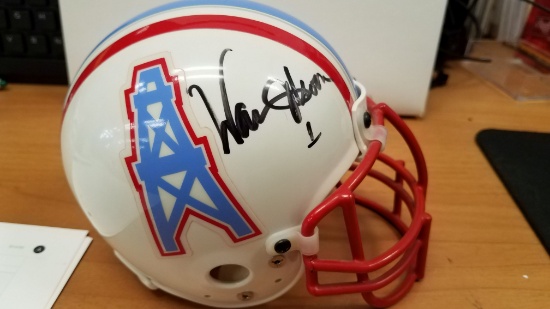 WARREN MOON SIGNED MINI-HELMET JSA COA