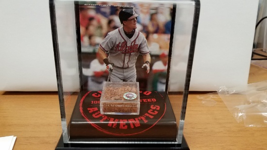 CHIPPER JONES GAME USED INFIELD DIRT MOUNTED MEMORIES