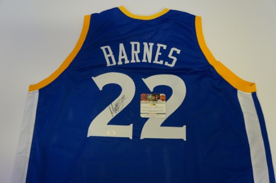 Matt Barnes signed Golden State Warrios basketball Jersey.