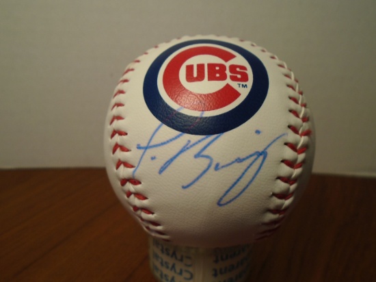 Javier Baez signed Chicago Cubs Baseball.