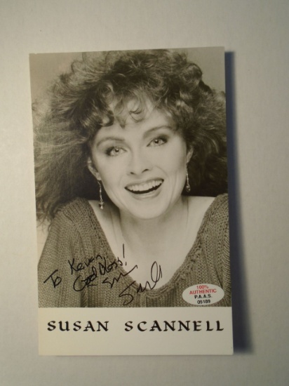 Susan Scannell signed 4x6 black & white photo.