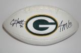 Clay Matthews III & Jordy Nelson signed Green Bay Packers Logo Football.