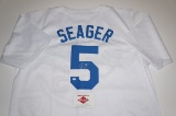 Corey Seager signed Los Angeles Dodgers jersey.